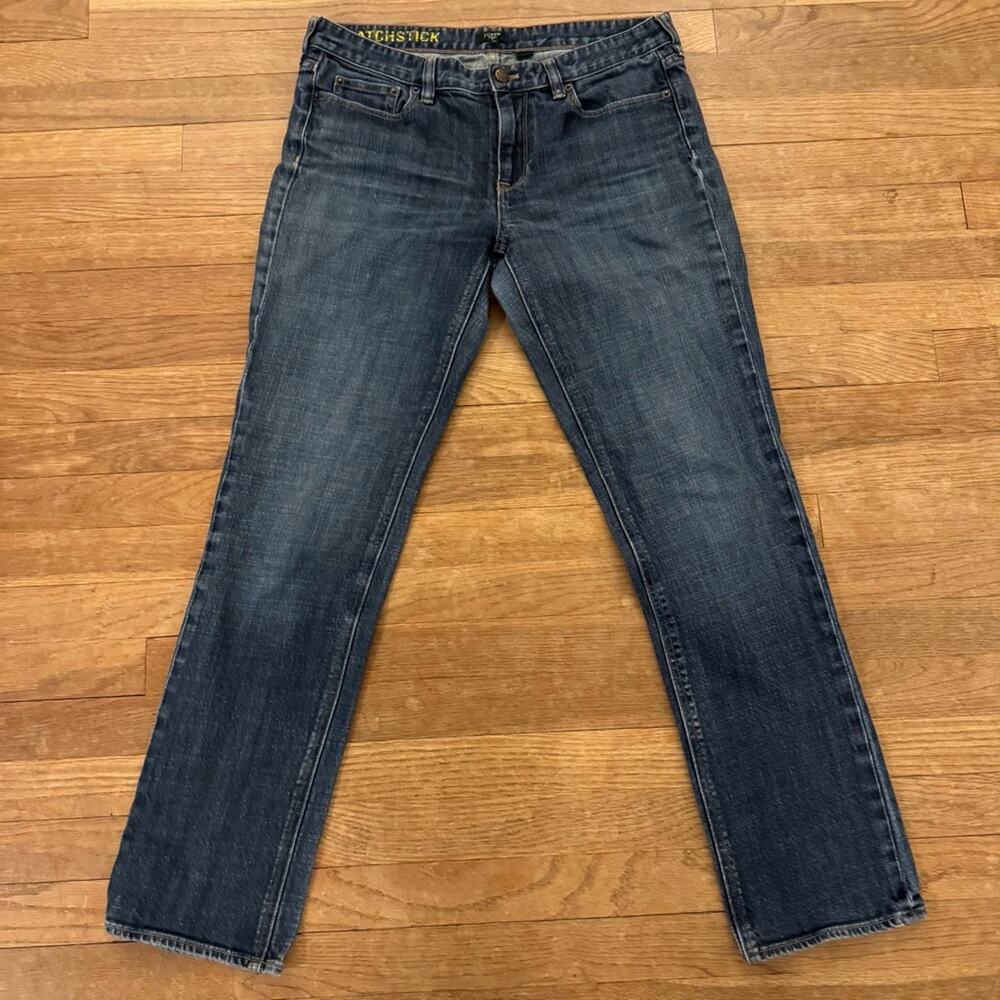 J. Crew Matchstick Stretch medium wash low rise jeans pants size 33
b48